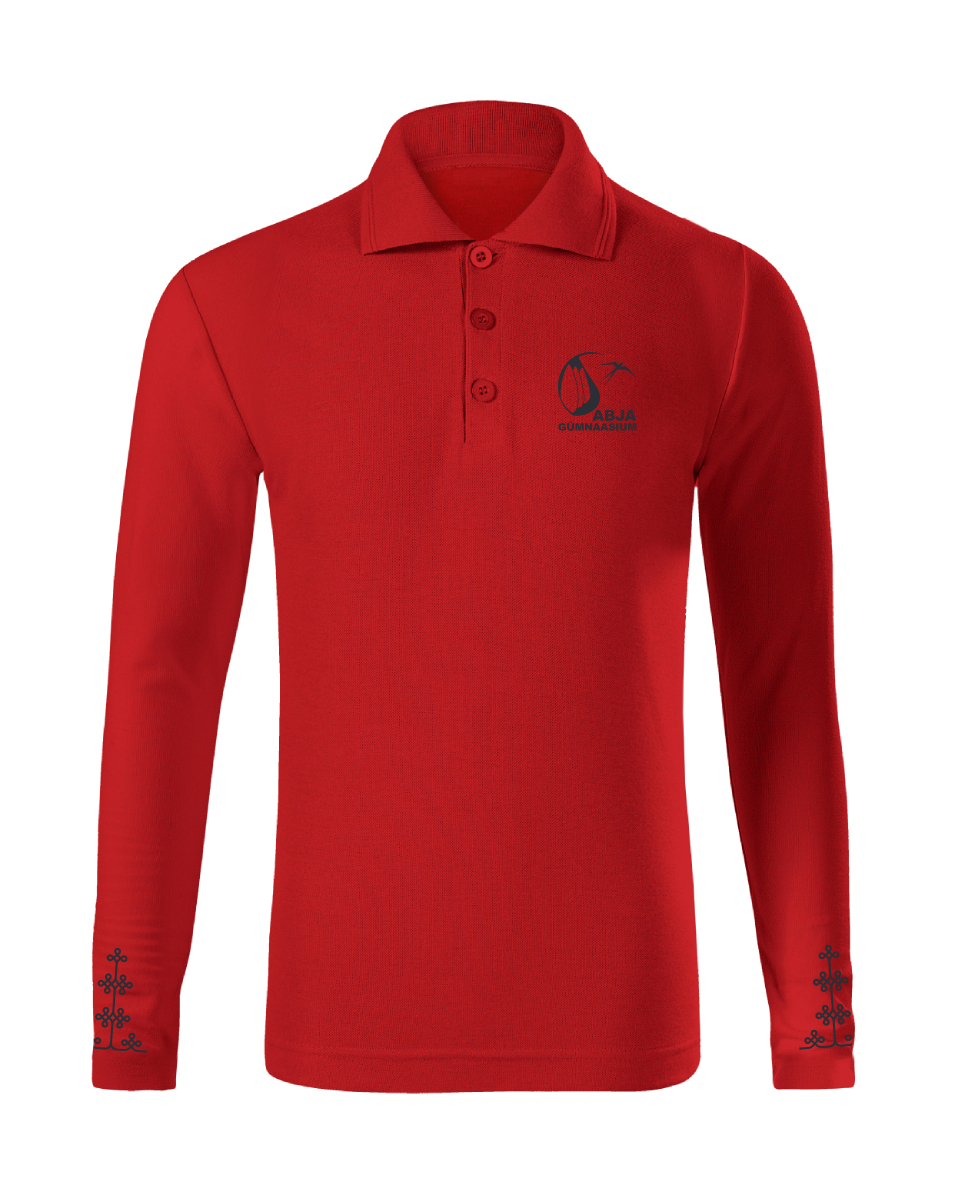 Laste kitsas pikkade varrukatega polosärk, punane