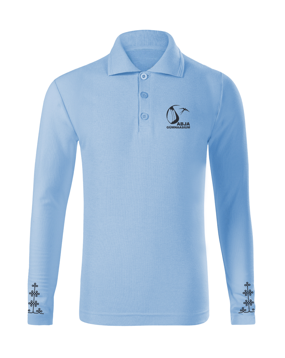 Laste kitsas pikkade varrukatega polosärk, linaõie sinine