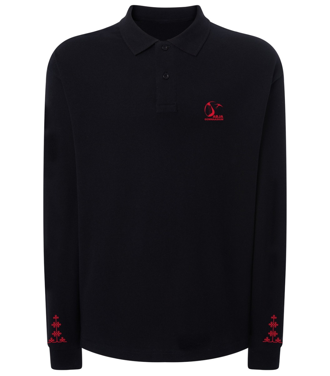 Meeste pikkade varrukatega polosärk, must