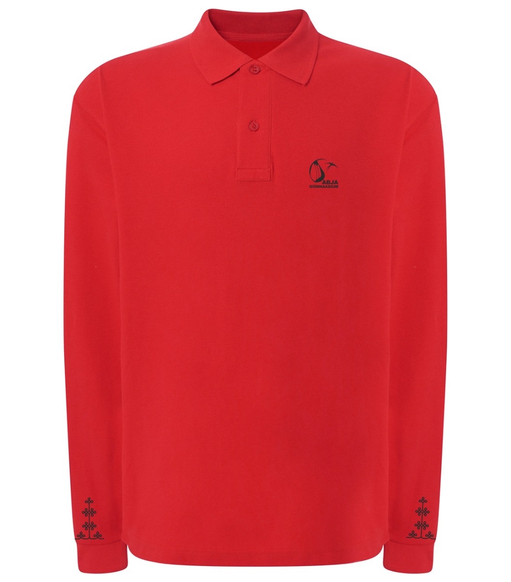 Meeste pikkade varrukatega polosärk, punane